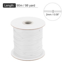MECCANIXITY Waxed Cord 2mm Waxed Polyester Cord 98 Yard Wax String for Bracelet Making, Necklaces, Beading, Jewelry Making and DIY Crafts(White)