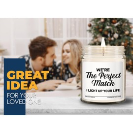 Valentine Day Vanilla Candle - Light for E - Funny Gift for Him Husband Boyfriend Men Valentine Romantic Couple Anniversary