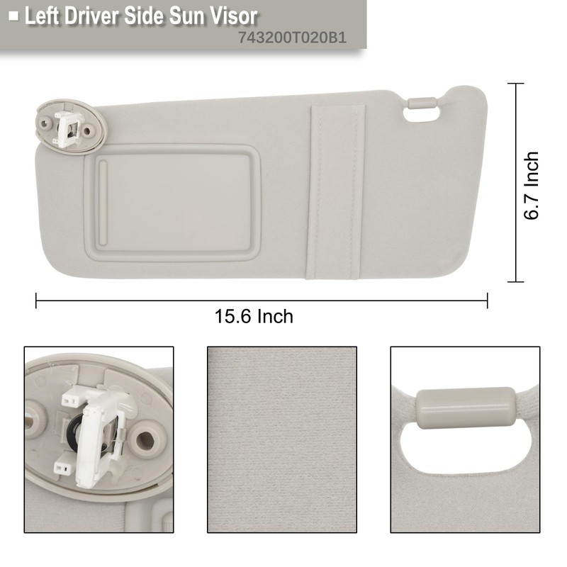 NHILES Driver & Passenger Side Sun Visor Replacement Fits for