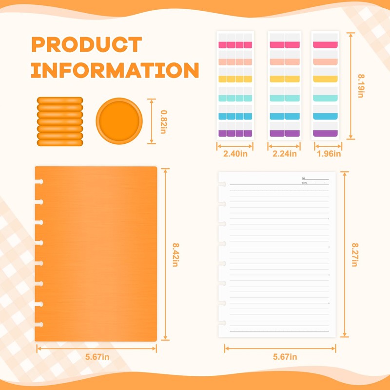 MOSA BEAR Discbound Notebook, 8-Disc Disbound Planner with Removable Pages,