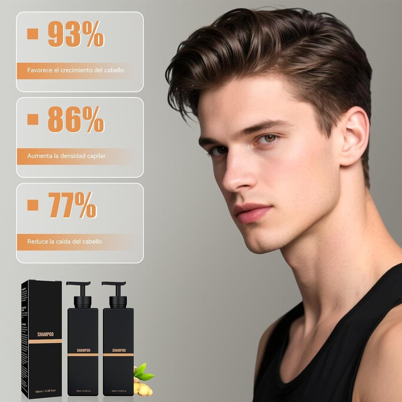 2PCS Champú Anticaída，Reduce la caída del cabello，tratamiento Reparador Capilar, Para