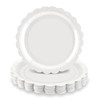 LRQSM 50 Pcs White Paper Plates 9 Inch Disposable Scalloped