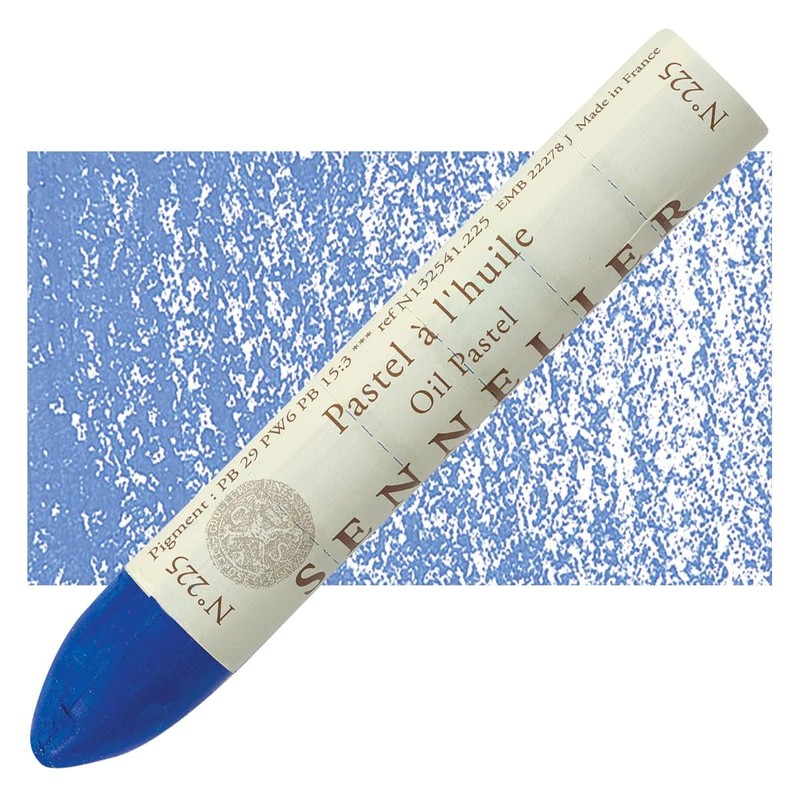 Large Oil Pastel Indian Blue