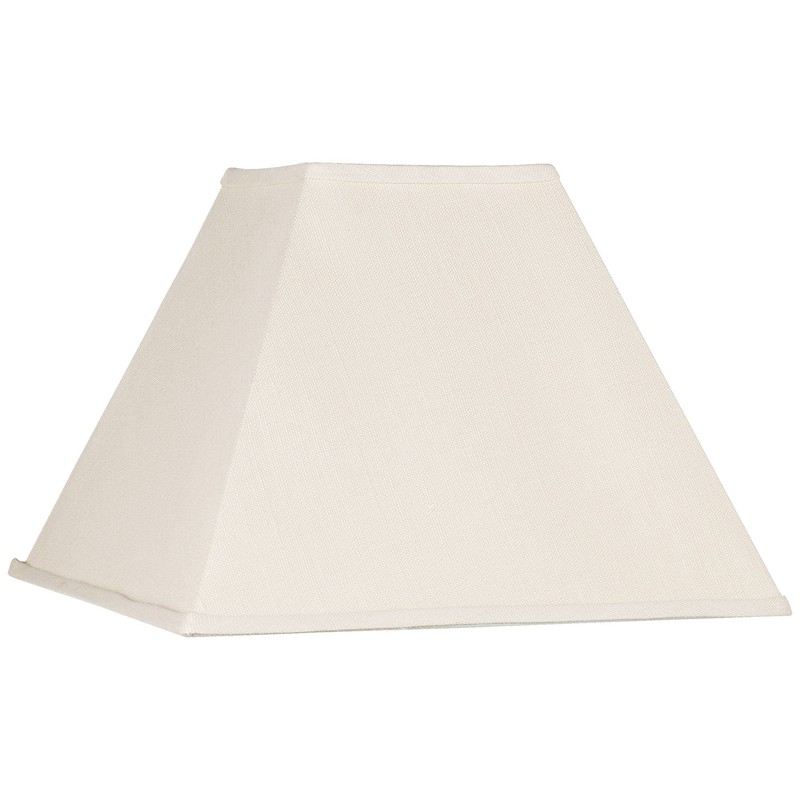 Set of 2 Tapered Square Lamp Shades Beige Large 7"