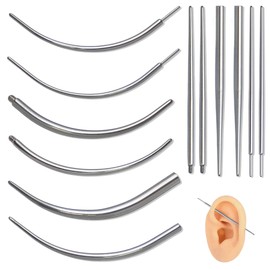XIYING Piercing Taper, 12 Pcs (1mm and1.2mm Two Sizes, 6 Styles in Total) Piercing Insertion Tool to Change Jewellery, Insertion Tool for Ear, Nose, Belly, Lip, Eyebrow