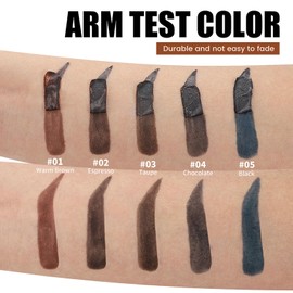 Tattoo Eyebrow Tint, Peel Off Eye Brow Gel Tint, Semi-Permanent Colour Eyebrow Dye for Natural Looking Brows, Lasts Up To 3 Days, Eye Makeup Gift For Women And Girls (Warm brown)