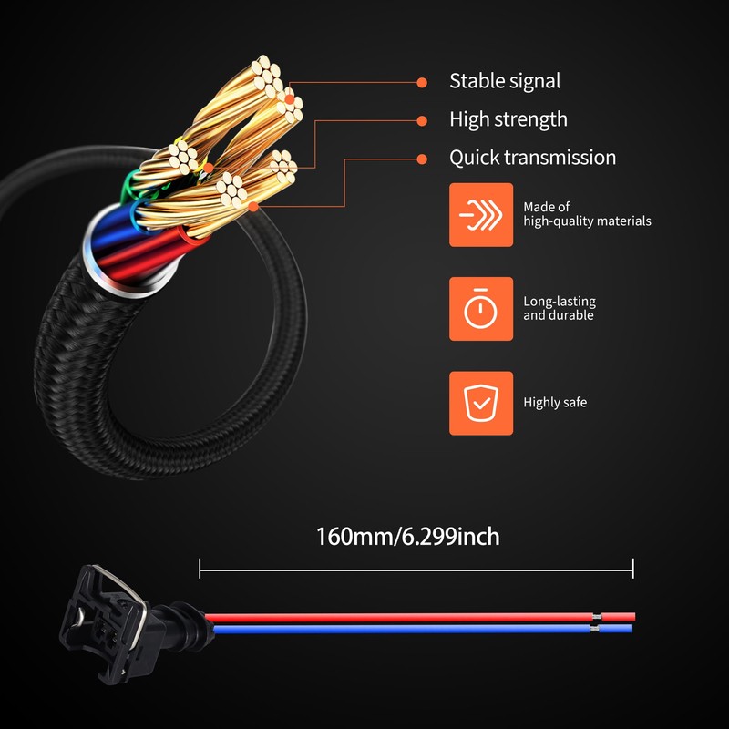 HiSport Fuel Injector Connector 8PCS EV1 OBD1 Plug Wire Harness