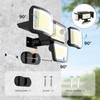 JJX Solar Outdoor Lights 3000LM 278 LED, 4-Head Motion Sensor