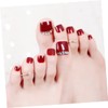 Ipetboom 24-piece Bridal Nail Art Stickers with Diamond Accents Red