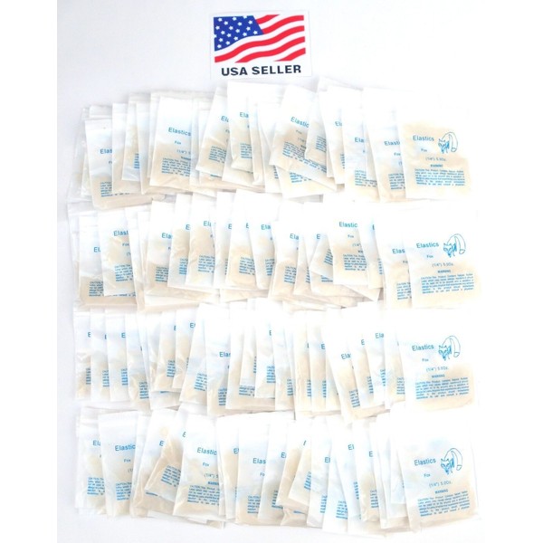 OrthoSource Dental Latex Rubber Bands 100 Packs 1/4" Orthodontic Medium