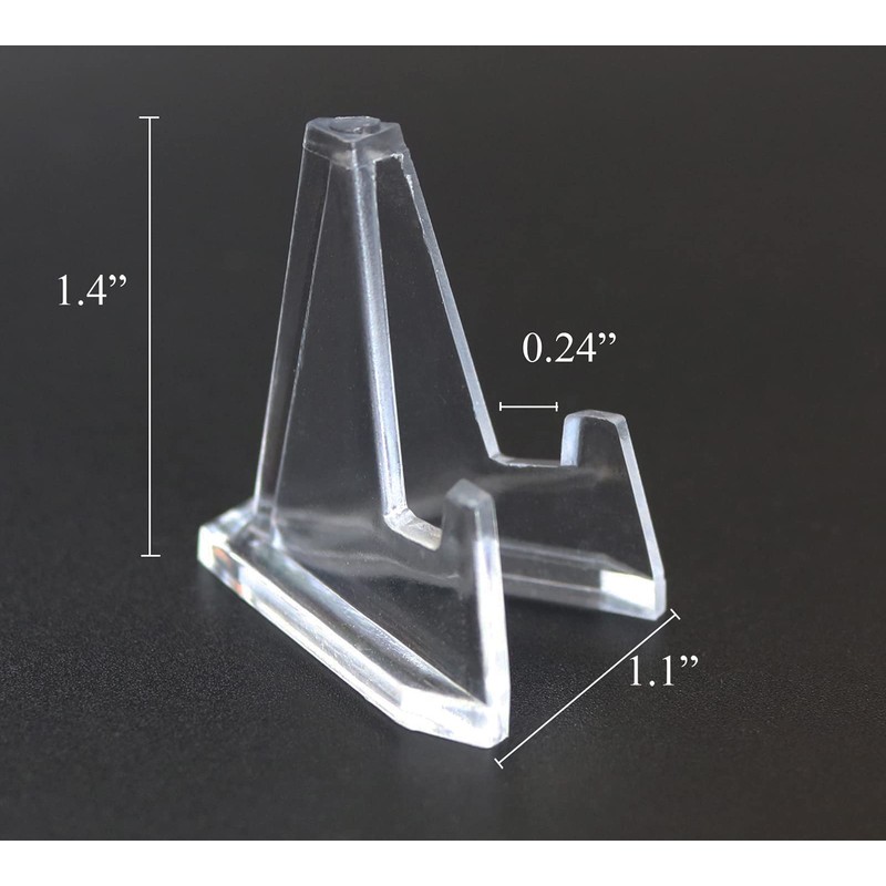 10 Pack 1.4 Inches Clear Easel Stands Mini Acrylic Coin