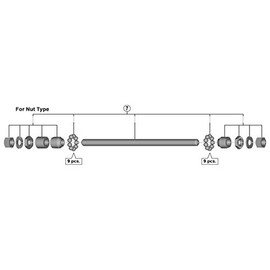 Shimano FH-TY500 Y3F698060 Hub Shaft Assembly (Shaft Length 7.3 inches (185 mm) / Ball 5.3 inches (135 mm)