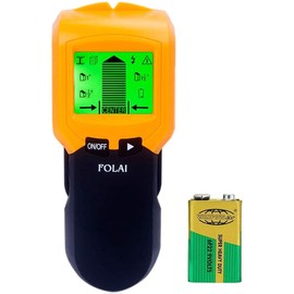 FOLAI Base Sensor for Grounding, Wall Scanning, 3-in-1 Wood/Metal/AC Power Detection, Electrical Wiring, Auto Shut-off Function, Japanese Instruction Manual Included