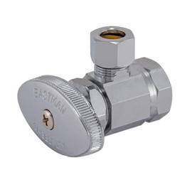 Eastman 10809LF, Chrome Multi-Turn Angle Stop Valve with Brass Stem 1/2 inch FIP x 3/8 inch OD Comp