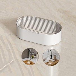 Sbomi Double Layer Removable Soap Dish, Soap Dish with Drain and Lid, Soap Box, Soap Holder, Soap Box for Kitchen, Bathroom, Shower (Transparent)