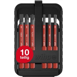 Wiha 45804 slimBit Electric Bit Set for Electricians I Mixed 6-Piece with Bit Box I VDE Tested Bit Set for Professionals I Flexible, Compact, Mobile