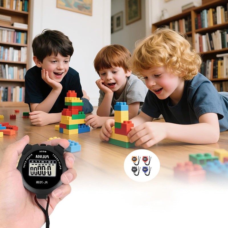 4 Pcs Sports Stopwatch Timer, Lap Split Digital Stopwatch with