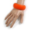 Avalaya Bold Orange Matte Acrylic Bangle Bracelet – 30mm Wide,