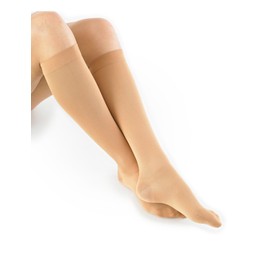Neo G Travel Compression Socks For Women - Energizing tired, aching legs. Travel Socks are perfect flight companion, great for long periods of inactivity -  Graduated Compression Socks - Beige - S