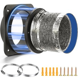 Magnetic Dryer Vent Coupling, Magnetic Dryer Vent Connector Kit, Strong Magnet Dryer Vent Quick Connect Disconnect Easy to Clean Airtight Seal 4" Exhaust Vent Hose Magnet Self-Alignment