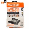 Warrior carbon steel hole saw set 18pc. NEW / US