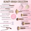 14pc Ultimate Beauty Brush Collection - Full Makeup Eyelash Curler