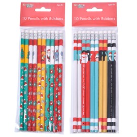 KandyToys Kids Christmas Pencils 10 Pack | Party Pag or Kids Stocking Filler | Christmas Stationary