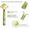 Rodillo De Cuarzo Rosa Guasha Belleza Facial Masaje Jade