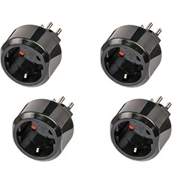 Set of 4 Brennenstuhl earthing contact travel adapters - CH (10 A, 250 V)