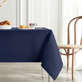 Mysky Home Table Cloth 60x120 Inch Navy Tablecloth for 8 Foot Table Washable Polyester Rectangle Tablecloth for Buffet Table, Parties, Holiday Dinner, Wedding
