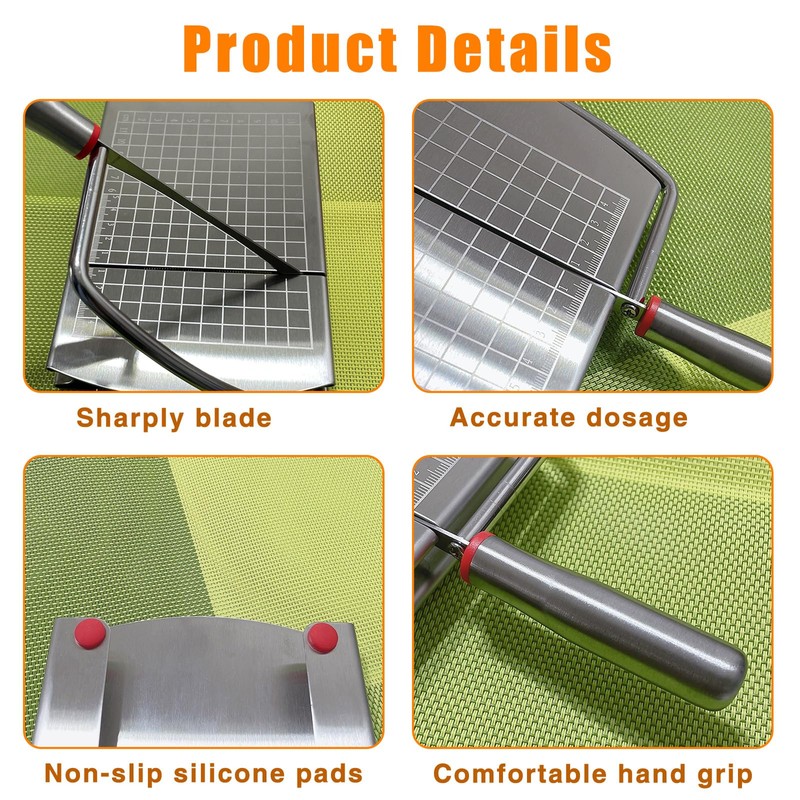 Cheese slicer, stainless steel multifunctional cheese slicer, suitable for cutting