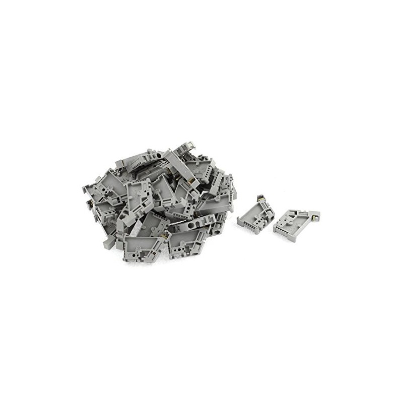uxcell 50Pcs 35mm DIN Rail Terminal Block End Stopper Mounting