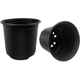 RAOOKIF 100 Pack Black Nursery Pots, 4 Inch Pot for Plants, Plastic Plant Pots