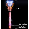 LED Light-Up Magical Princess Spinning Diamond Pink Wand (13.5") Multi-Color
