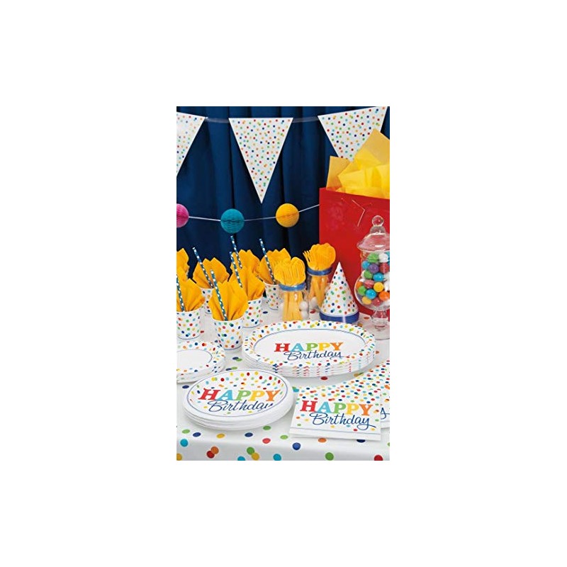 Vibrant Rainbow Polka Dots Dessert Plates - 7" (Pack of