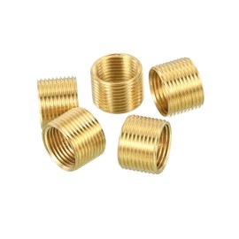 PATIKIL M14 to M12 Fine Thread Adapter Reducer Thread Reducing Nuts Insert, 5 Pack 10mm Threaded Hollow Tube Adapter Brass Coupler Connector Pipe Fitting