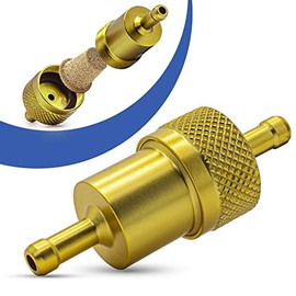 Universal Fuel Filter 7 mm Aluminium Petrol Filter Car Motorcycle Gold