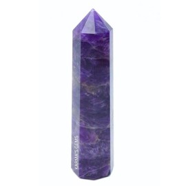 Amethyst, 3-4 Inch, 8 Faceted, Crystal Towers, Natural Healing, Obelisk, Reiki Healing, Single Point, Reiki Chakra, Meditation Therapy, Crystal Wands, Crystal Points, Karma's Gems