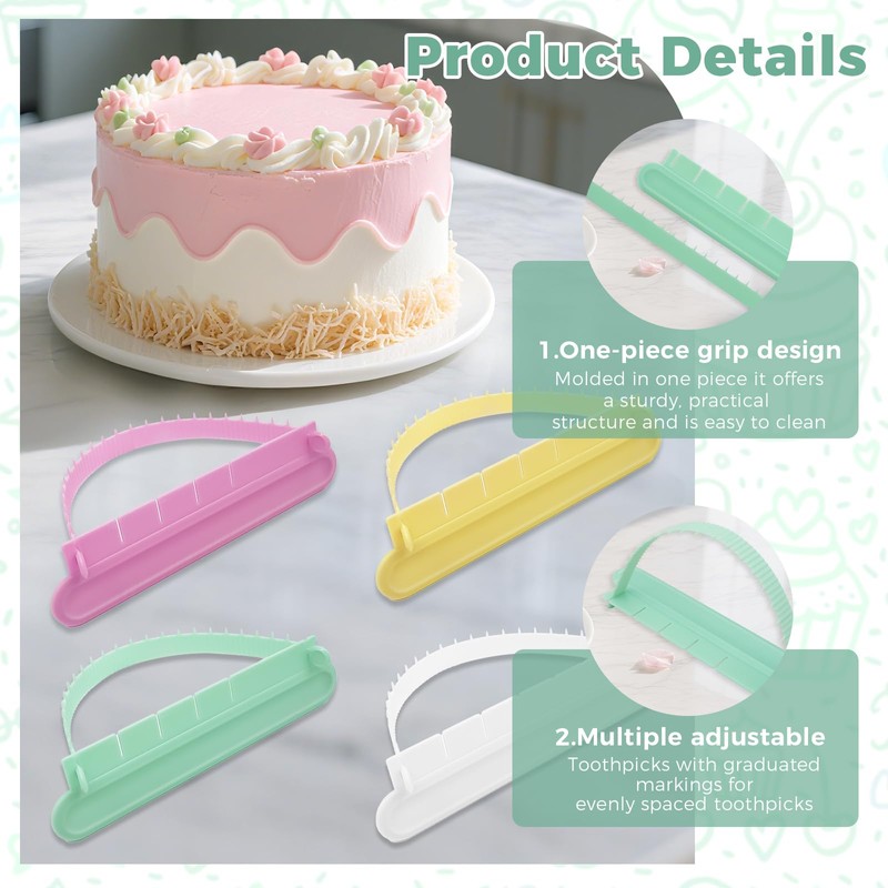 Paquete de 4 herramientas de guía de arco para pasteles,