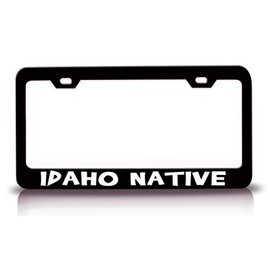 Customola - Idaho Native States Metal License Plate Frame Bl