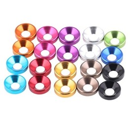 Bclla Zkenshan-washers 10pcs Aluminum Washer M2 M2.5 M3 M4 M5 M6 M8 Colourful Anodized Countersunk Head Bolt Washers Gasket, Good wear Resistance (Inner Diameter : M6, Outer Diameter : Gloden)