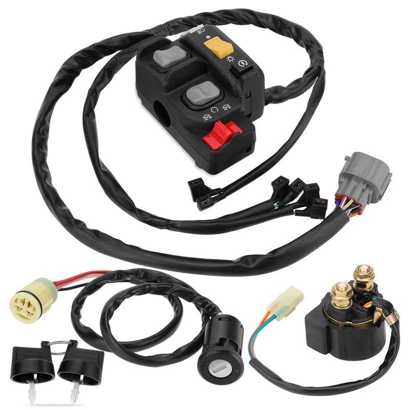 M MATI Handlebar Key Starter Relay Switch Kit for Honda