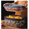 Bicuzat Vintage Style Pottery Bakeware Ceramic Casserole Dish Baking Pan