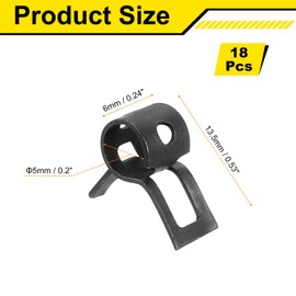 uxcell 18Pcs Spring Band Type Action Fuel/Silicone Vacuum Hose Pipe Clamp, 5mm Low-Pressure Air Spring Hose Clip Clamp for Automotive Oil Pipe Water Pipe, Black