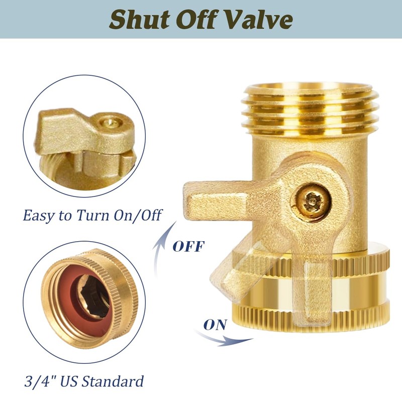 SHOWNEW Heavy Duty Brass Shut Off Valve, 3/4 Inch Solid