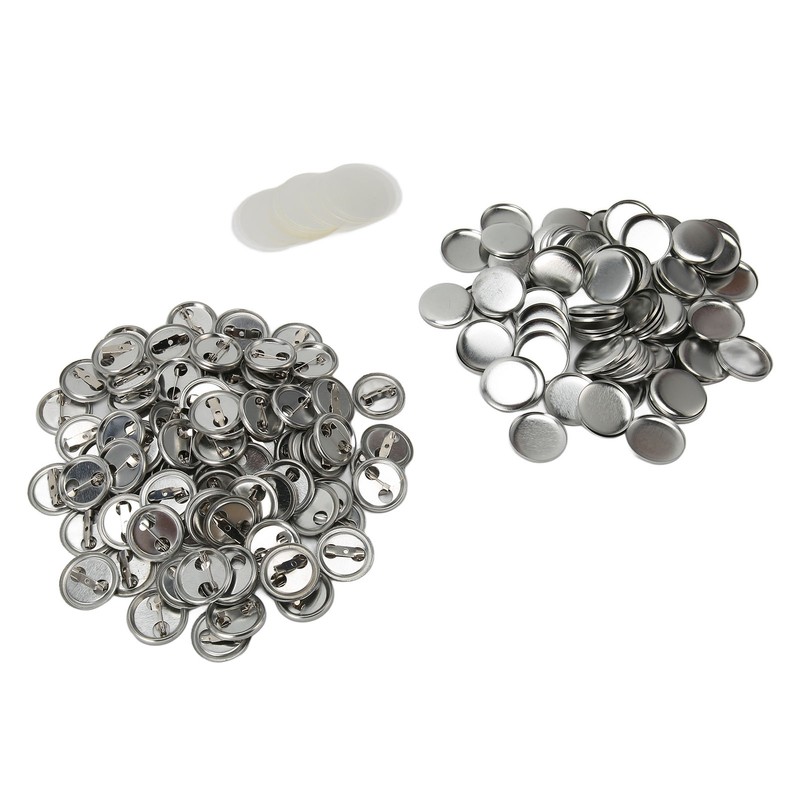 100 Sets Blank Button Badge Parts Set Round Shape Rust