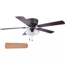 Home Impressions (1)-Home Impressions 52" Oil Rubbed Bronze Ceiling Fan, Light Kit. CF52ADO5ORB-B