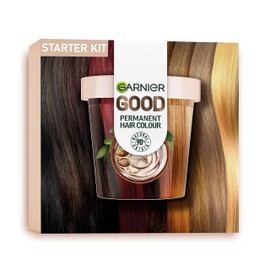 Garnier Good Permanent Hair Dye Premium Starter Kit, 2.0 Truffle Soft Black, Up To 100% Grey Coverage, 8 Weeks Long-Lasting Colour, Non-Drip Application