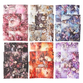 AuriicLeaf Colorful Flower Scrapbook Paper Set, 180 PCS Vintage Ephemera Pack for Junk Journaling, Scrapbooking, Crafting, DIY Projects, Diaries, and Art Supplies