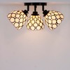 ANYONGLU Tiffany 3-Light Adjustable Multi-Directional Ceiling Light Stained Glass Cream